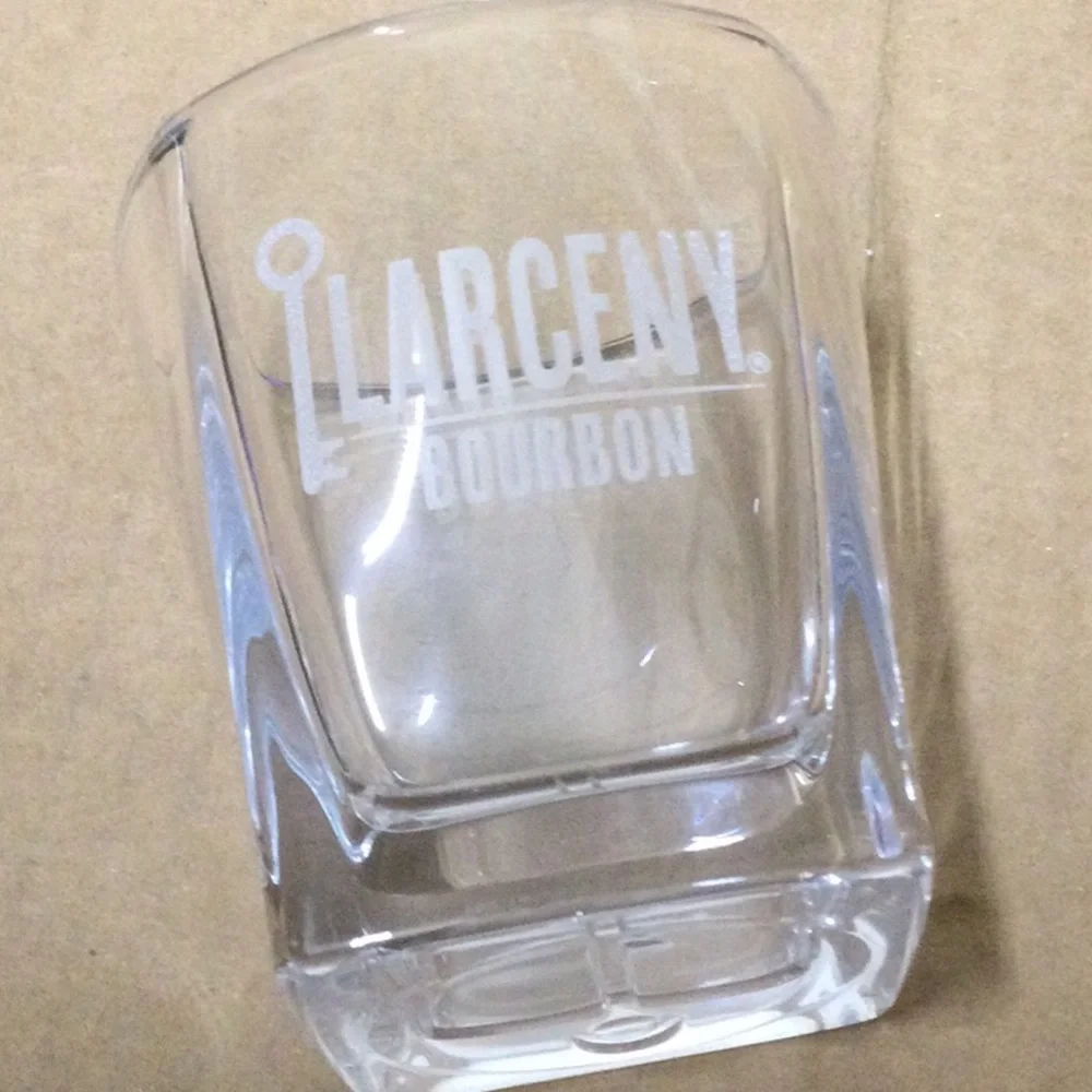 New one Larceny Bourbon Rocks Glass